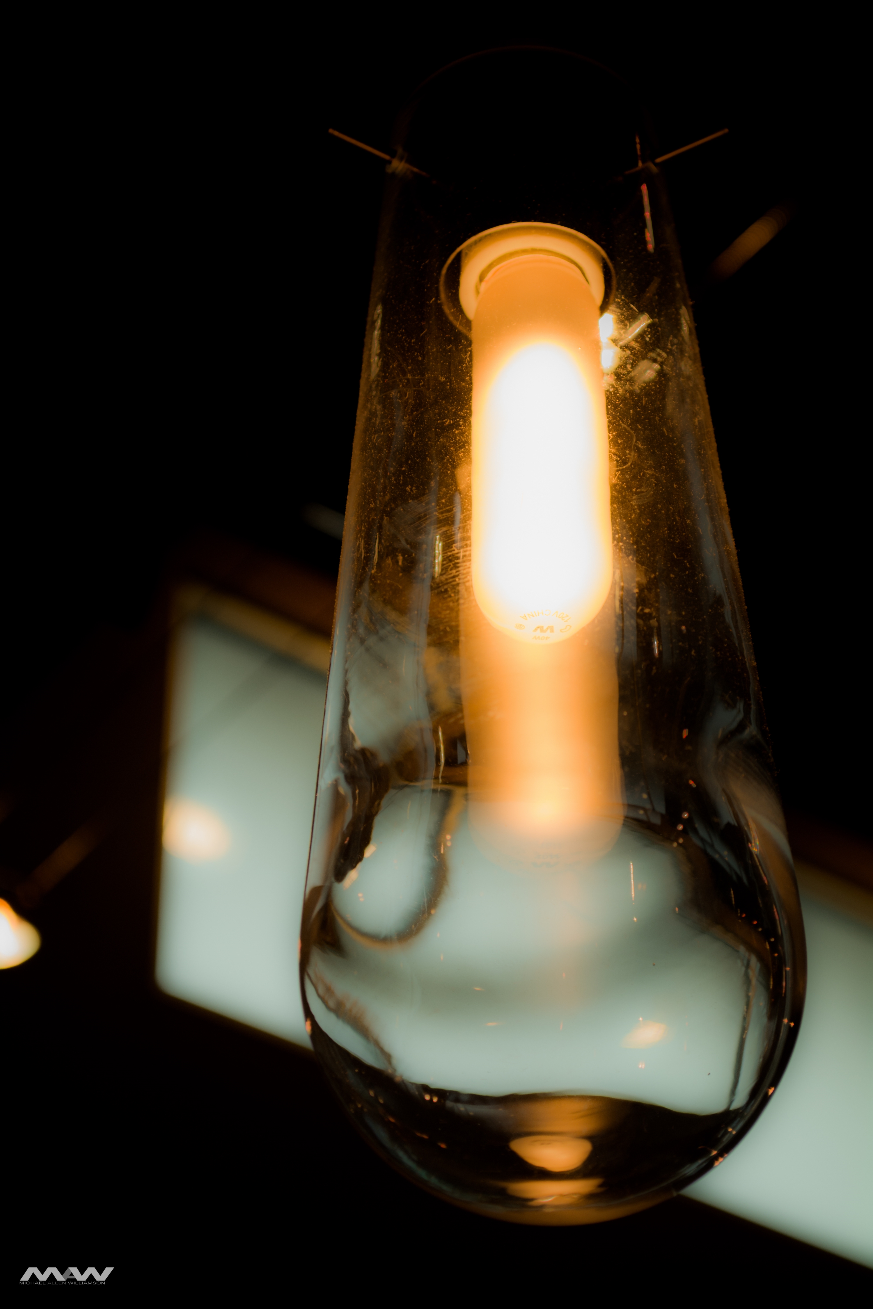 A glowing light bulb